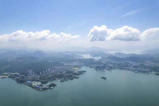 航拍千岛湖旅游度假区