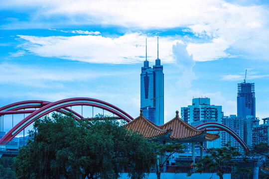 深圳城市风光洪湖公园风景