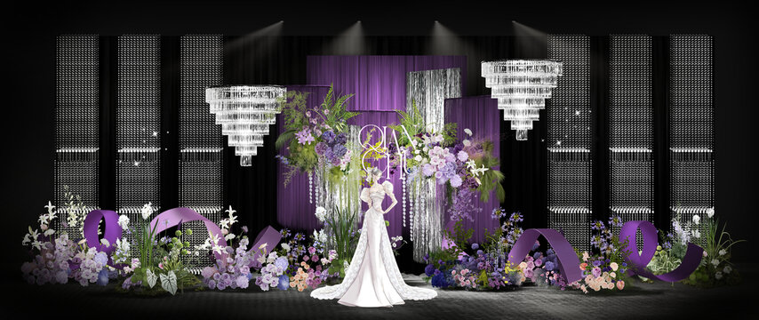 紫黑色水晶婚礼