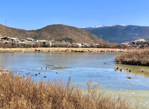 结冰的湖面