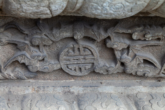 五台山普化寺古建石雕石刻照壁