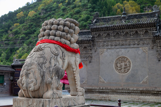 五台山普化寺古建石雕石刻照壁