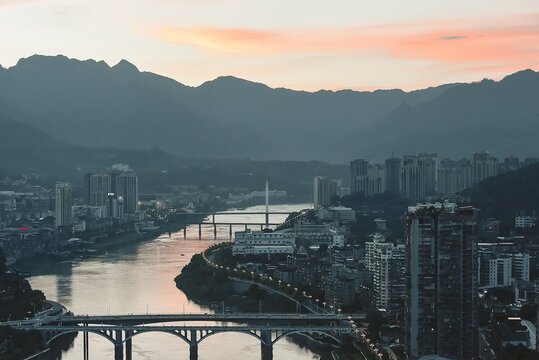 福建南平延平城市风光