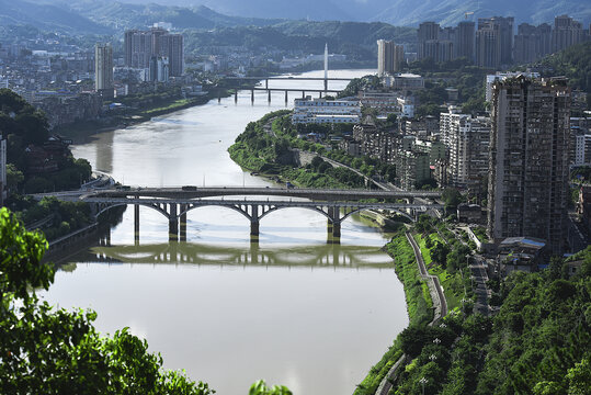 福建南平延平城市风光