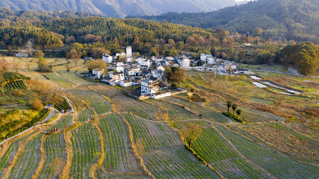 航拍皖南山村