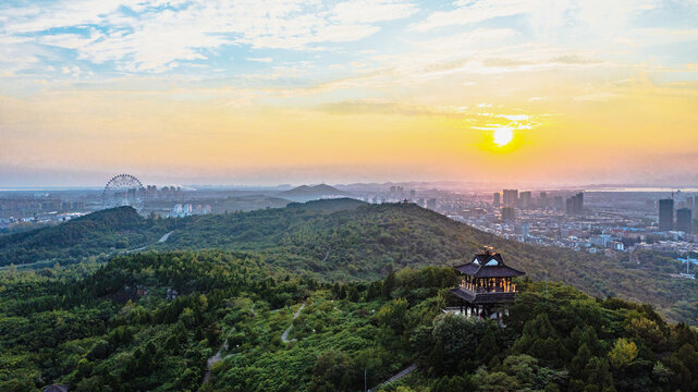 淮南舜耕山夕阳风景