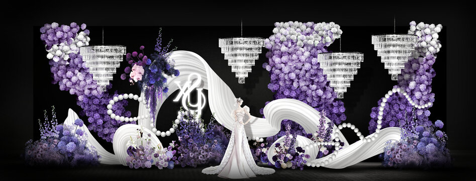 紫黑秀场婚礼效果图