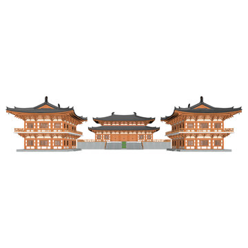 仿唐古建立面效果图