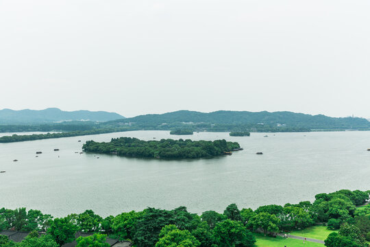 杭州西湖全景航拍