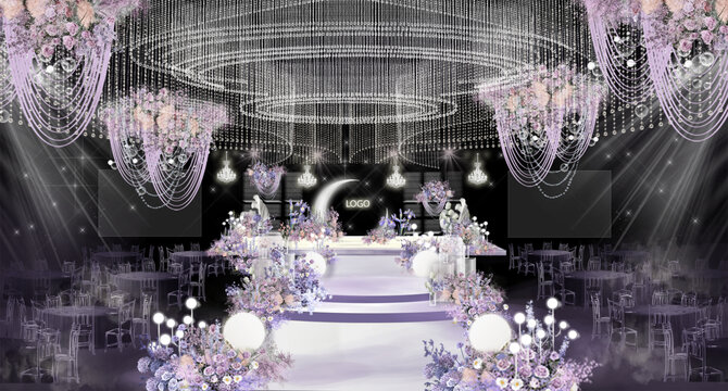 紫色水晶婚礼厅内效果图
