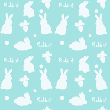 可爱兔子插画印花家纺包装图案