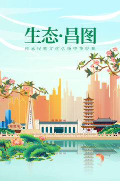 昌图县绿色生态城市宣传海报