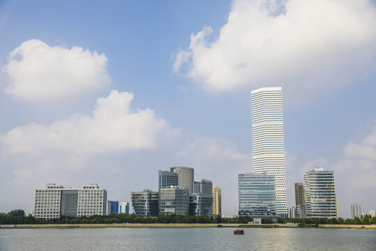 上海浦东商务区建筑城市天际线