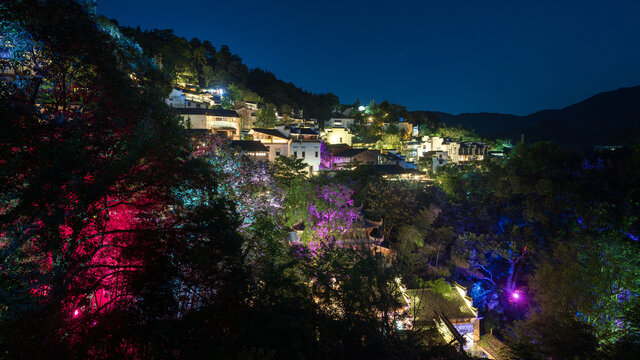 婺源篁岭景区夜景