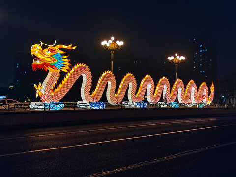 中国龙灯光雕塑
