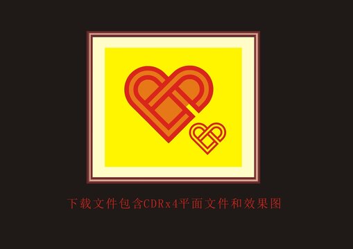 中国结形状爱心矢量挂画