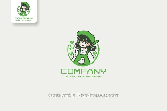 卡通女孩logo服装标志