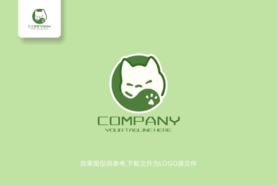 G字母猫头猫标志logo