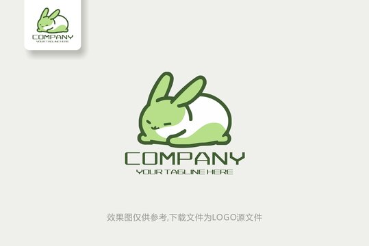 奶茶兔子字母logo