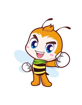 卡通可爱小蜜蜂紧握双拳