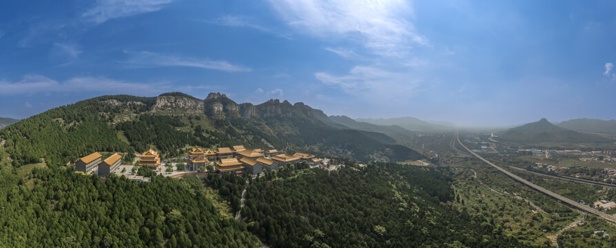 宽幅济南义净寺全景图