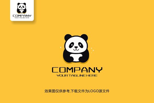 卡通可爱熊猫logo
