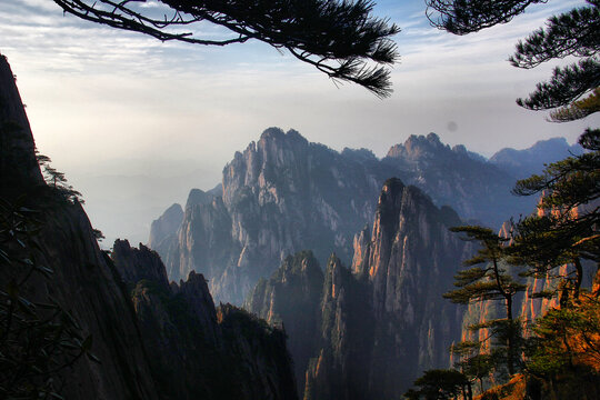 黄山远眺黄山美景