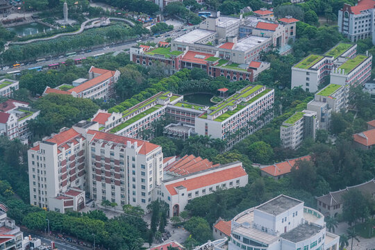 航拍厦门大学厦大城市风光