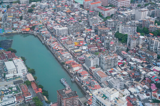 航拍厦门沙坡尾旅游城市风光