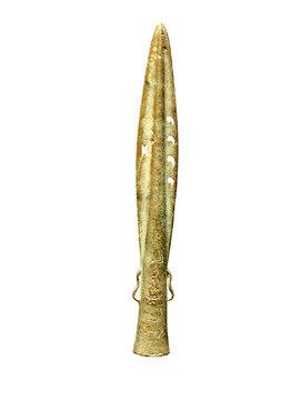 战国巴蜀虎纹短骹式铜矛