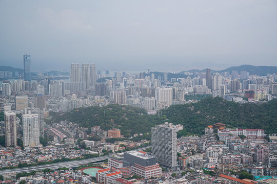 航拍厦门城市风光都市风景