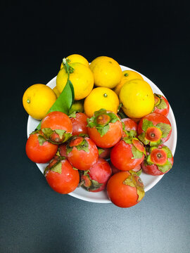水晶柿水果摆盘
