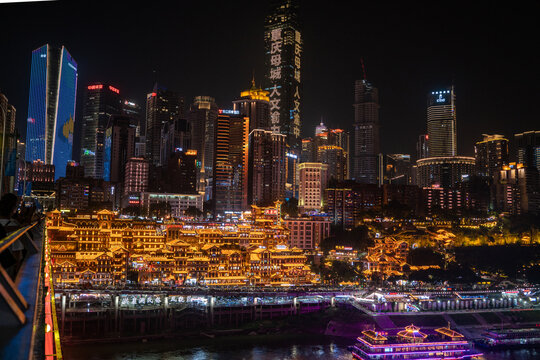 重庆洪崖洞江景夜景