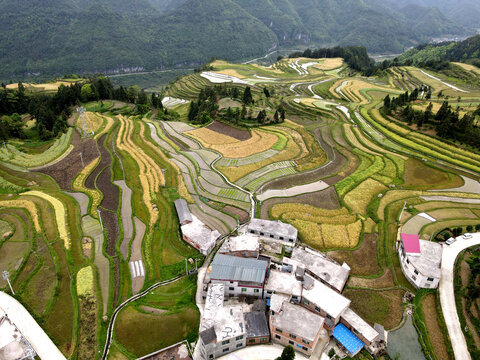 贵州梯田航拍