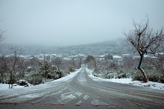 乡村雪景