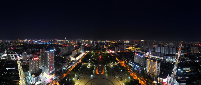 临沂市人民广场夜景全景照片