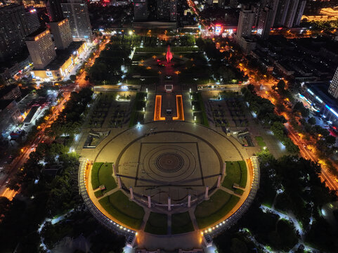 临沂市人民广场夜景全景照片