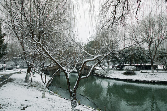 子川桥雪景