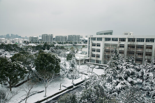 理工楼顶雪景