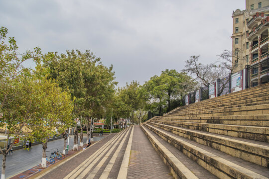 厦门集美学村石台阶与石砖路