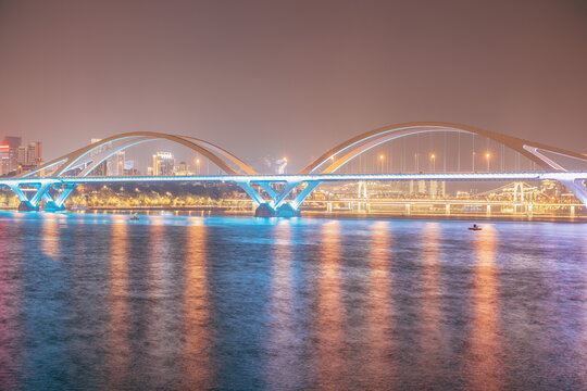 广西柳州广雅大桥夜景