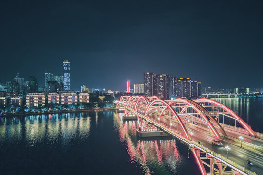 广西柳州文惠桥和高楼建筑