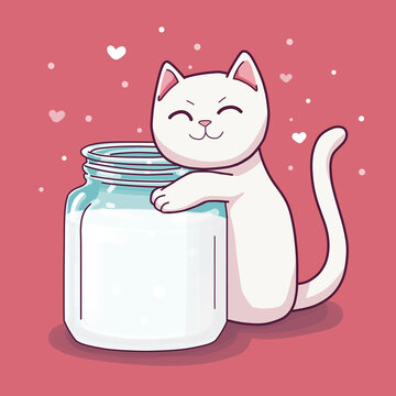 猫小猫喝牛奶