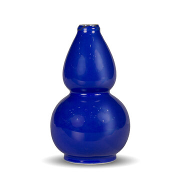 民国霁蓝釉葫芦瓶