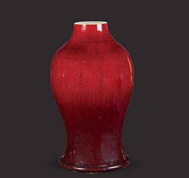 清乾隆红釉观音瓶