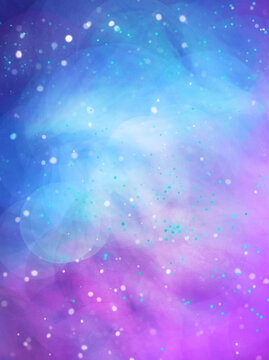 蓝色紫色夜空星空星云背景