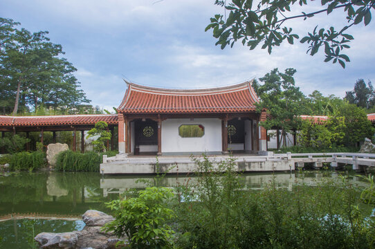 中式庭园水榭建筑