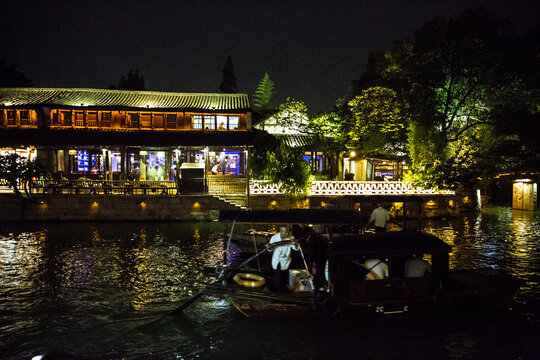 乌镇水乡夜景