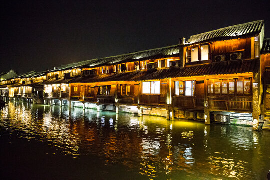 乌镇水乡夜景