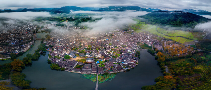 宏村俯瞰云海全景